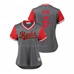 Camiseta Beisbol Mujer Cincinnati Reds Billy Hamilton 2018 LLWS Players Weekend Bone Gris