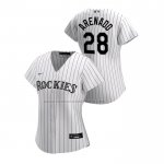 Camiseta Beisbol Mujer Colorado Rockies Nolan Arenado Replica Primera 2020 Blanco