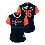 Camiseta Beisbol Mujer Detroit Tigers Blaine Hardy 2018 LLWS Players Weekend Hardy Boy Azul