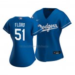 Camiseta Beisbol Mujer Los Angeles Dodgers Dylan Floro Replica Alterno 2020 Azul