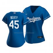Camiseta Beisbol Mujer Los Angeles Dodgers Matt Beaty Replica Alterno 2020 Azul