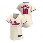 Camiseta Beisbol Mujer Philadelphia Phillies J.t. Realmuto Replica Alterno 2020 Crema