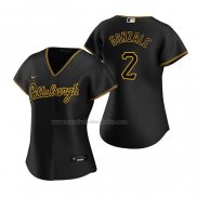 Camiseta Beisbol Mujer Pittsburgh Pirates Erik Gonzalez Alterno Replica Negro