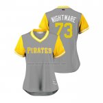 Camiseta Beisbol Mujer Pittsburgh Pirates Felipe Vazquez 2018 LLWS Players Weekend Nightmare Gris