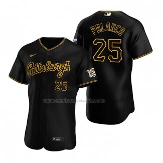 Camiseta Beisbol Mujer Pittsburgh Pirates Gregory Polanco Autentico Alterno Negro