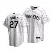 Camiseta Beisbol Nino Colorado Rockies Trevor Story Replica Primera 2020 Blanco