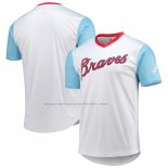 Camiseta Beisbol Hombre Atlanta Braves Cooperstown Collection Wordmark V-Neck Blanco