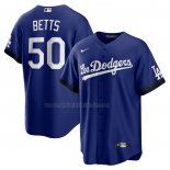 Camiseta Beisbol Hombre Los Angeles Dodgers Mookie Betts 2021 City Connect Replica Azul