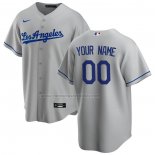 Camiseta Beisbol Hombre Los Angeles Dodgers Road Replica Personalizada Gris
