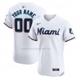 Camiseta Beisbol Hombre Miami Marlins Primera Elite Personalizada Blanco