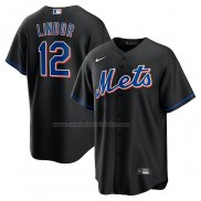 Camiseta Beisbol Hombre New York Mets Francisco Lindor 2022 Alterno Replica Negro