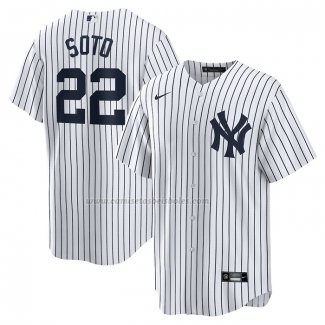 Camiseta Beisbol Hombre New York Yankees Juan Soto Primera Replica Blanco