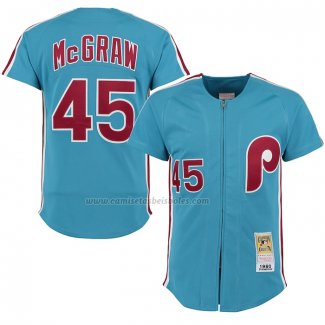 Camiseta Beisbol Hombre Philadelphia Phillies Tug McGraw Mitchell & Ness 1980 Retro Azul