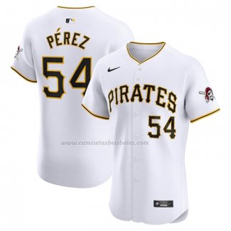 Camiseta Beisbol Hombre Pittsburgh Pirates Martin Perez Primera Elite Blanco