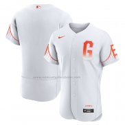 Camiseta Beisbol Hombre San Francisco Giants 2021 City Connect Autentico Blanco