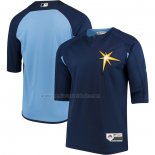Camiseta Beisbol Hombre Tampa Bay Rays Majestic Autentico Collection Batting Practice Azul