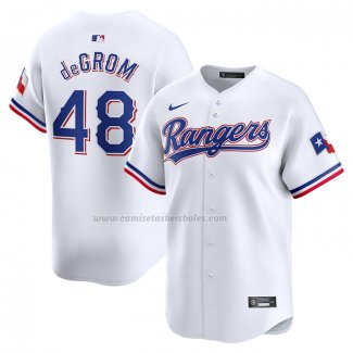 Camiseta Beisbol Hombre Texas Rangers Jacob deGrom Primera Limited Blanco