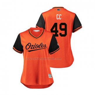 Camiseta Beisbol Mujer Baltimore Orioles Cody Carroll 2018 LLWS Players Weekend Cc Orange