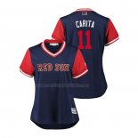 Camiseta Beisbol Mujer Boston Red Sox Rafael Devers 2018 LLWS Players Weekend Carita Azul