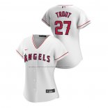 Camiseta Beisbol Mujer Los Angeles Angels Mike Trout Replica Primera 2020 Blanco