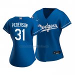 Camiseta Beisbol Mujer Los Angeles Dodgers Joc Pederson Replica Alterno 2020 Azul
