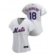 Camiseta Beisbol Mujer New York Mets Darryl Strawberry Replica Primera 2020 Blanco