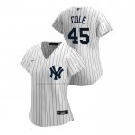 Camiseta Beisbol Mujer New York Yankees Gerrit Cole Replica Primera 2020 Blanco Camiseta Beisbol Mujer New York Yankees Gerrit Cole Replica Primera 2020 Blanco