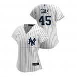 Camiseta Beisbol Mujer New York Yankees Gerrit Cole Replica Primera 2020 Blanco
