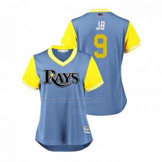 Camiseta Beisbol Mujer Tampa Bay Rays Jake Bauers 2018 LLWS Players Weekend Jb Azul