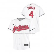 Camiseta Beisbol Nino Cleveland Guardians Bradley Zimmer Replica Primera Blanco