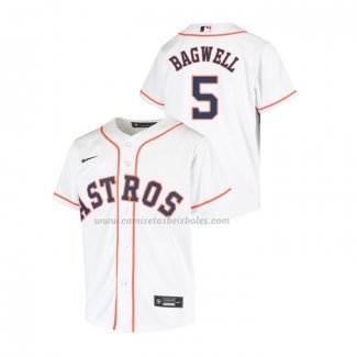 Camiseta Beisbol Nino Houston Astros Jeff Bagwell Replica Primera Blanco