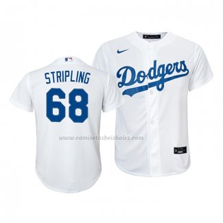 Camiseta Beisbol Nino Los Angeles Dodgers Ross Stripling Replica Primera 2020 Blanco