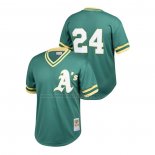 Camiseta Beisbol Nino Oakland Athletics Rickey Henderson Cooperstown Collection Mesh Batting Practice Verde