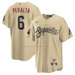 Camiseta Beisbol Hombre Arizona Diamondbacks David Peralta 2021 City Connect Replica Oro Camiseta Beisbol Hombre Arizona Diamondbacks David Peralta 2021 City Connect Replica Oro