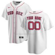 Camiseta Beisbol Hombre Boston Red Sox Primera Replica Personalizada Blanco
