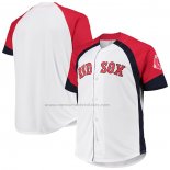 Camiseta Beisbol Hombre Boston Sox Big & Tall Full Snap Blanco