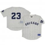 Camiseta Beisbol Hombre Chicago American Giants 23 Rings & Crwns Mesh Button Down Replica Crema