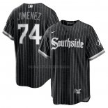 Camiseta Beisbol Hombre Chicago White Sox Eloy Jimenez 2021 City Connect Replica Negro