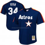 Camiseta Beisbol Hombre Houston Astros Nolan Ryan Mitchell & Ness 1988 Autentico Cooperstown Collection Mesh Batting Practice Azul