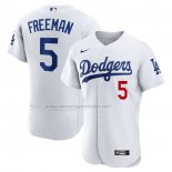 Camiseta Beisbol Hombre Los Angeles Dodgers Freddie Freeman Autentico Blanco