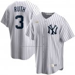 Camiseta Beisbol Hombre New York Yankees Babe Ruth Primera Cooperstown Collection Blanco