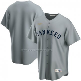 Camiseta Beisbol Hombre New York Yankees Road Cooperstown Collection Gris