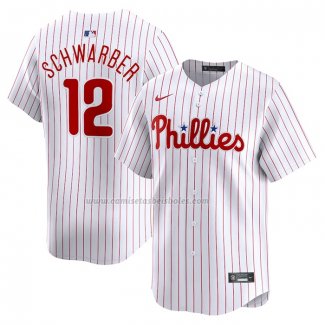 Camiseta Beisbol Hombre Philadelphia Phillies Kyle Schwarber Primera Limited Blanco