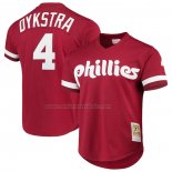 Camiseta Beisbol Hombre Philadelphia Phillies Lenny Dykstra Mitchell & Ness Cooperstown Collection Mesh Batting Practice Rojo