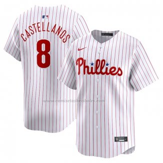 Camiseta Beisbol Hombre Philadelphia Phillies Nick Castellanos Primera Limited Blanco