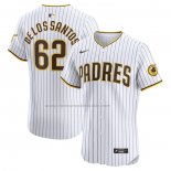 Camiseta Beisbol Hombre San Diego Padres Enyel De Los Santos Primera Elite Blanco