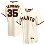 Camiseta Beisbol Hombre San Francisco Giants Brandon Crawford Primera Replica Crema