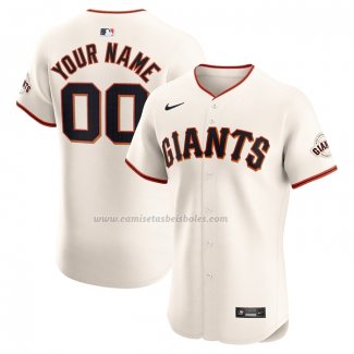 Camiseta Beisbol Hombre San Francisco Giants Primera Elite Personalizada Crema