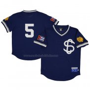 Camiseta Beisbol Hombre Santa Clara Leopardos 5 Rings & Crwns Mesh Replica V-Neck Azul