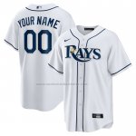 Camiseta Beisbol Hombre Tampa Bay Rays Primera Replica Personalizada Blanco